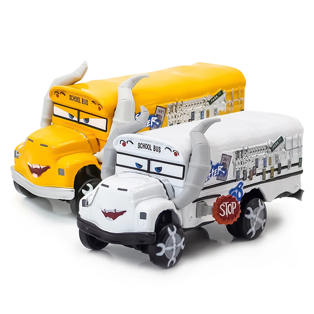 Disney Pixar Car Toys Crazy Miss Fritter School Bus Metal Diecasting Toy Car Model Children's Birthday Gift