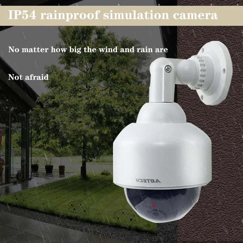 Fake Dummy Camera Outdoor IP54 Rainproof Security Surveillance Flash Dome Camera with CCTV Warning Sticker, ip camera,surveillance camera,wifi ip camera