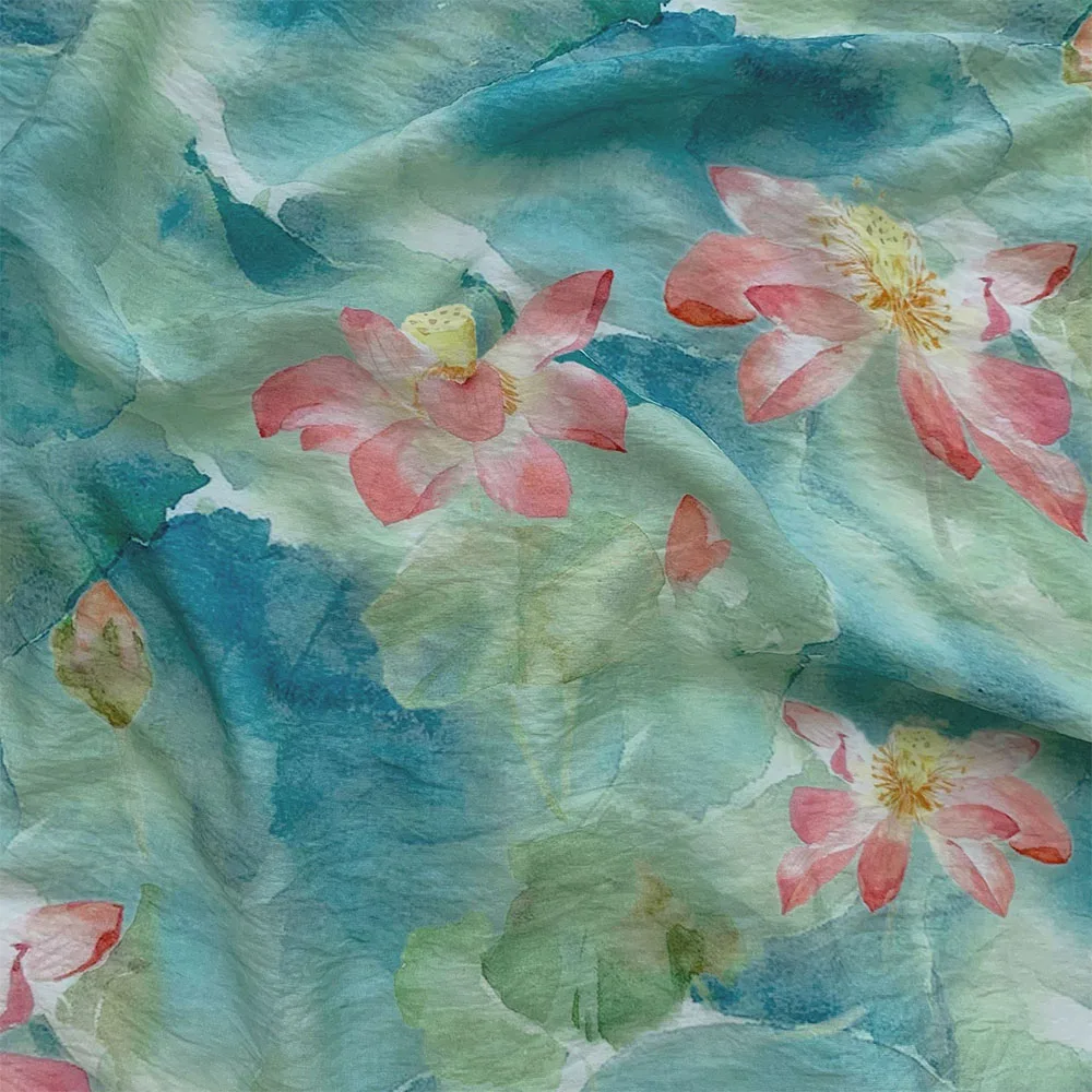 Vintage Flowers Patterned Digital Printing Linen Fabrics for Sewing Costume DIY Crafting Quilting Sofa Tablecloth Curtain Cloth