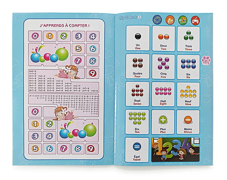 French and English Bilingual Finger Reading Children's Voice Book Intelligent Learning Toys French E-book Early Education 6