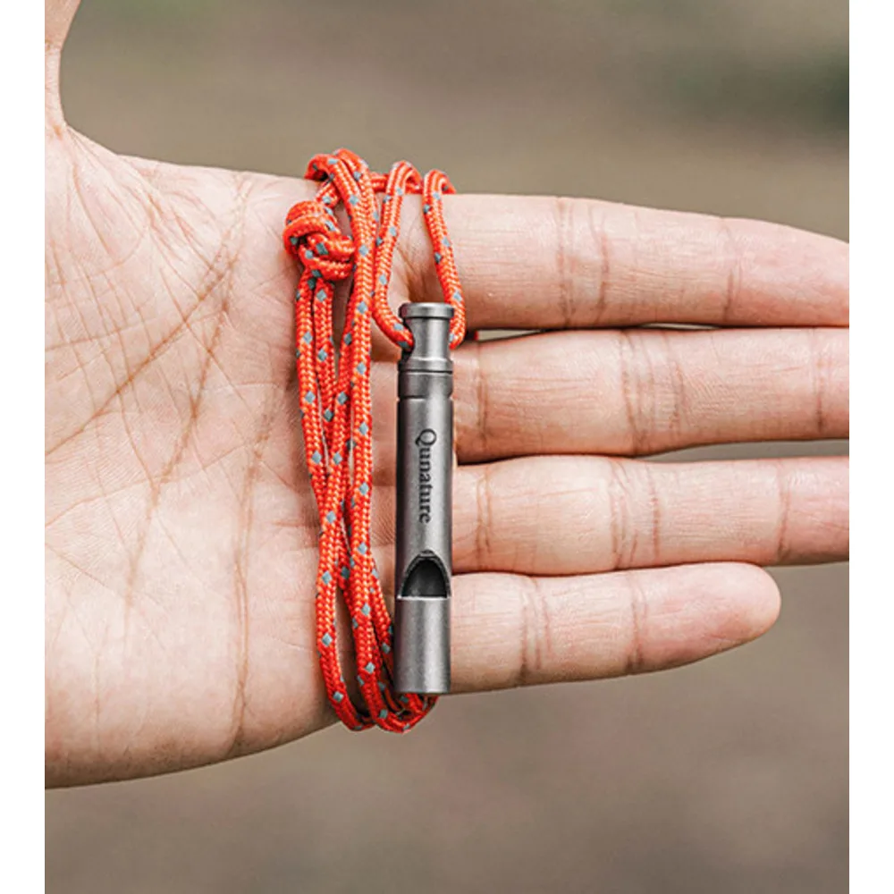 Pure titanium outdoor survival camping rescue whistle hanging rope mountain climbing loud tourism warning equipment_voghion.com