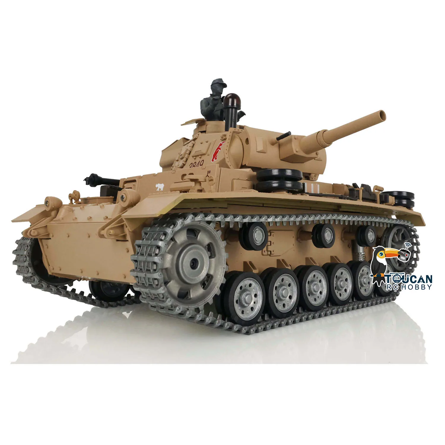 HENG LONG 1/16 7.0 커스텀 팬저 III H RTR RC 탱크 3849 메탈 트랙 휠 스틸 스프로킷 휠 BB 슈팅 옐로우 TH17369