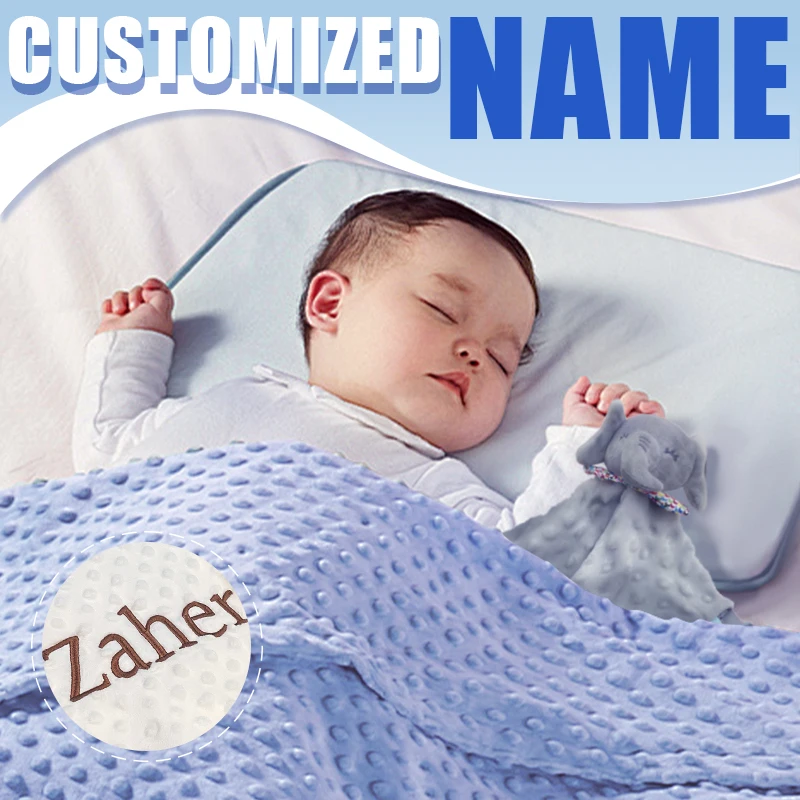 Personalised Newborn Baby Blanket for Crib Stroller