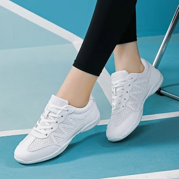 New cheerleading shoes Children's dance shoes Competitive aerobics shoes Fitness shoes Women's white jazz sports shoes 2105 1