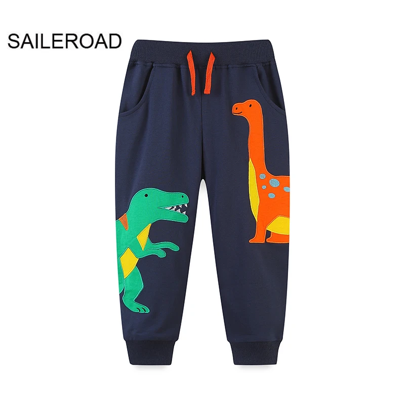

SAILEROAD Korean Children Kids Clothes Child Boys Autumn Spring Cartoon Dinosaurs Trousers Sports Sweaterpants Teenagers