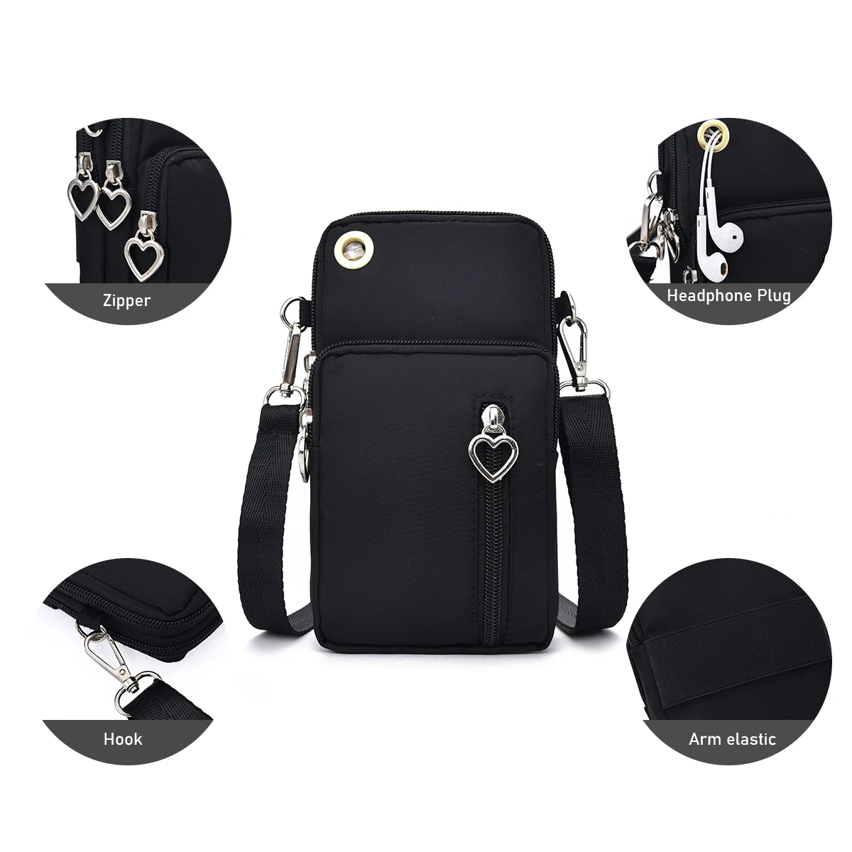 Universal Mobile Phone Bag For Samsung/iPhone/Huawei/HTC/LG Case Wallet Outdoor Sport Arm Purse Shoulder Bag Women Phone Pouch