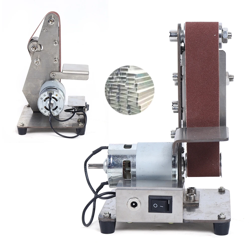 Mini Electric Abrasive Belt Machine With Power Supply DIY Polishing Machine Grinding Machine Fixed Angle Sharpening Machine 6