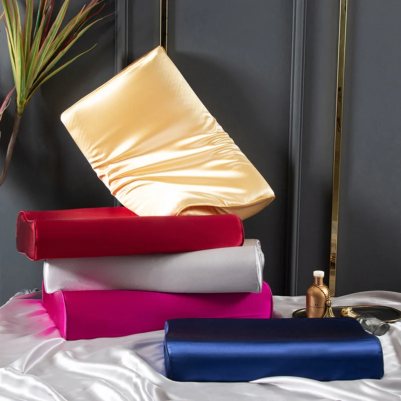 22 Momme 6A 100% Mulberry Silk Pillowcase for Latex and Memory Foam Pillow Solid Cushion Cover Hair Skin Protect Decorative Case 2