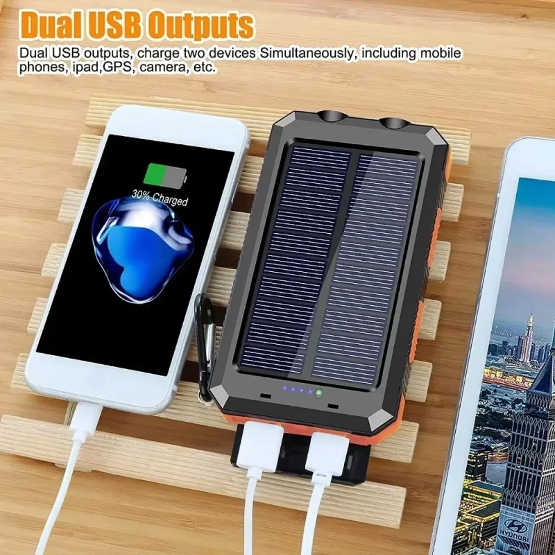200000mAh Solar Power Bank Portable Large Capacity Charger 120W Super Fast Charging Camping Battery For Xiaomi iPhone Samsung 4