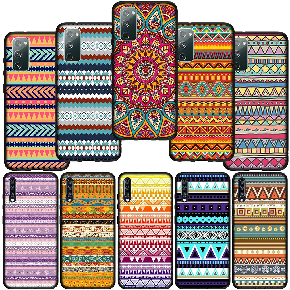 Texture Aztec Tribal Tribal Tribe Cover Colorata Per Samsung Galaxy S23 S22 S21 S20 Fe Ultra S8 Plus A21S A71 A12 A13 S7 Custodia Per Telefono