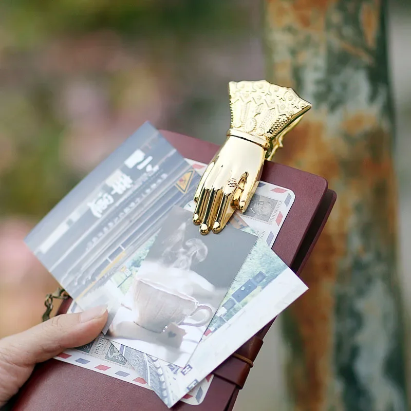 Book Clips Gold Color Vintage Notebook Clip Hand Shaped