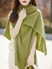 Women Cashmere Wrap Shawl Cardigan Autumn Winter Grace Basic 100% Merino Wool Knitwear Cable Knitting Cashmere Sweater Tops 5