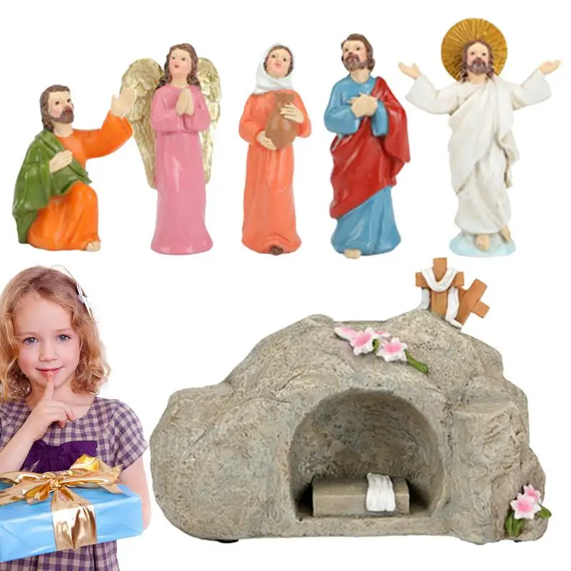 

Статуя Иисуса для домашнего декора, статуя Иисуса, статуя Вознесения, статуя из смолы, настольное украшение, 6 шт. настольные украшения, коллекционные