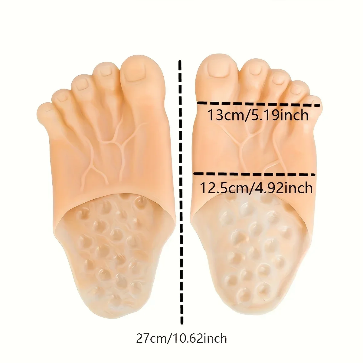 1pair Funny and Parody Slippers Prank Simulation Barefoot Shoes Big Foot Shoes Performance Shoes