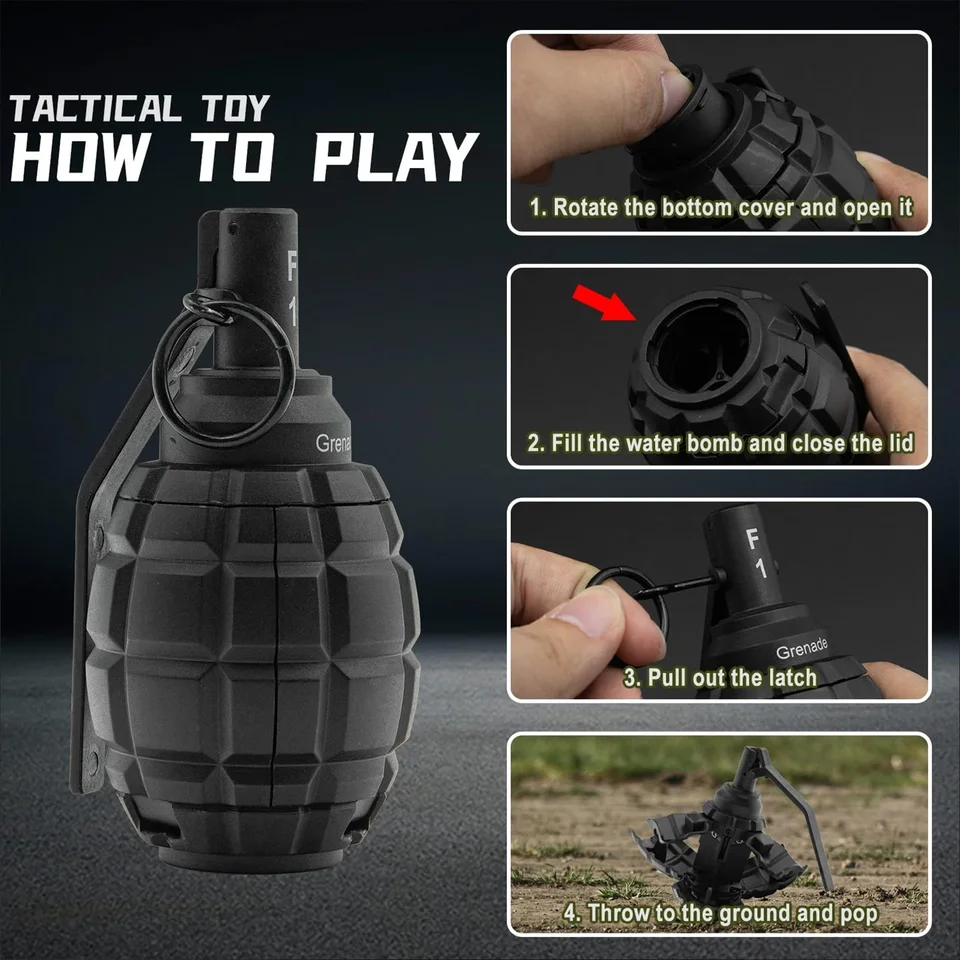 2 Toy Hand Grenades With 20 Foam Ammo - Tactical Battle Game Props For Outdoor Role Play, Ages 14+