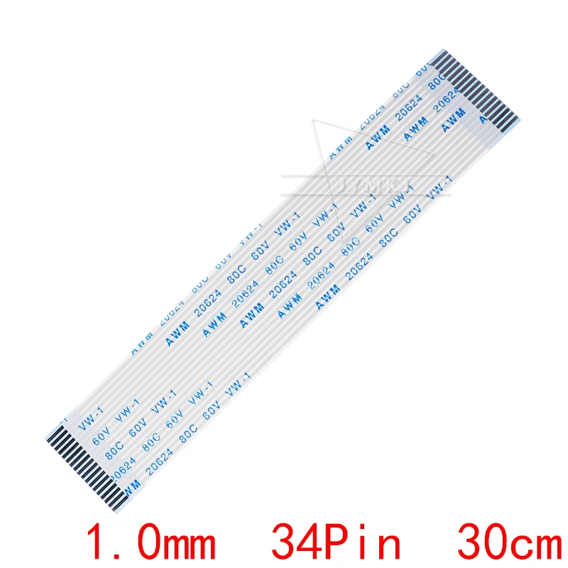 

10 шт., плоский гибкий кабель FFC FPC AWM 20624 80C 60 в, Φ 34 Pin 30 см