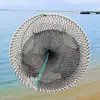 Foldable spring three-hole crab cage round crab crayfish fishing net cage shrimp and shrimp cage crucian fish net bait trap 6