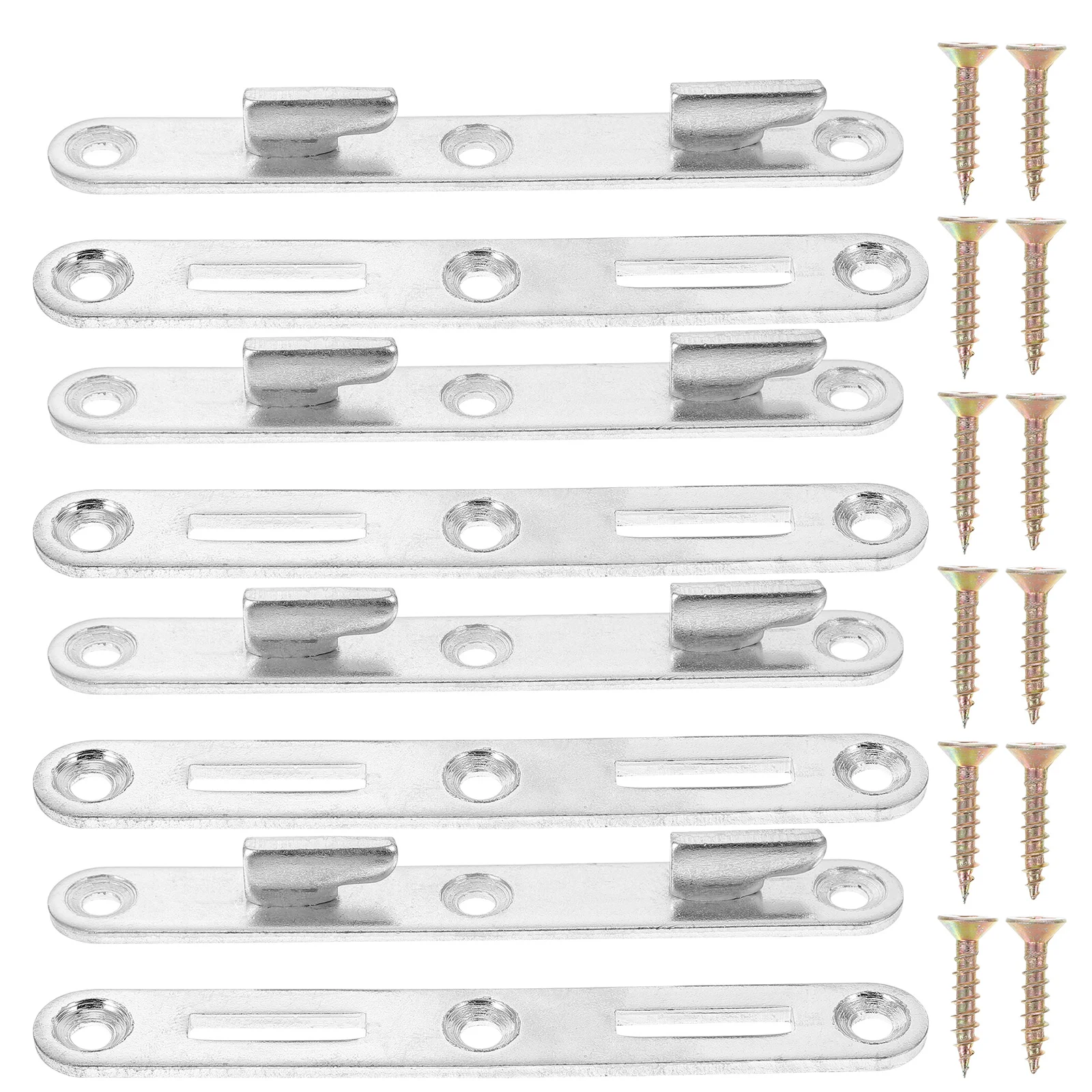 цена 4 Sets Wood Bed Rail Connecting Fittings Bed Rail Bracket Bed Rail Fasteners Furniture Bed with Screws for Connecting to Wood