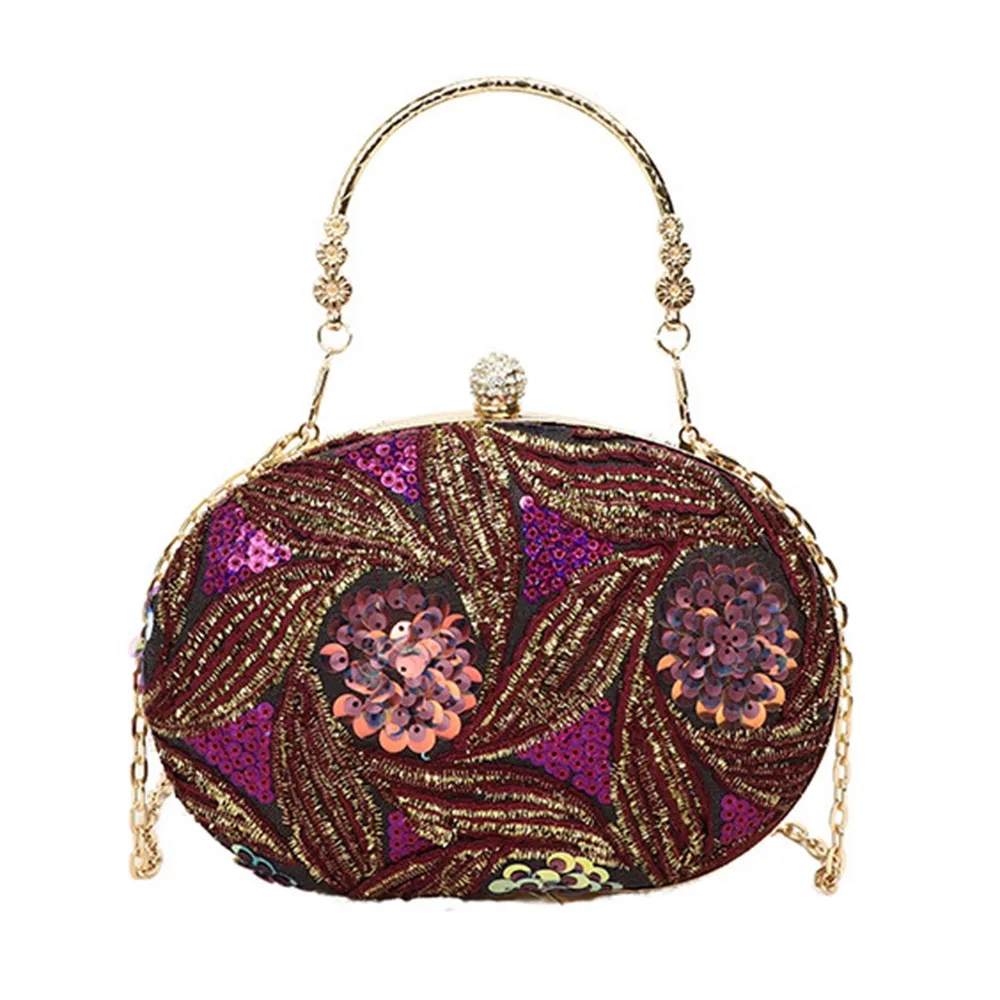 Make Up Storage Glitter Evening Banquet Bag Embroidery Light Luxury Shiny Crossbody Bag Portable Sweet Ladies Clutch Bag KTV