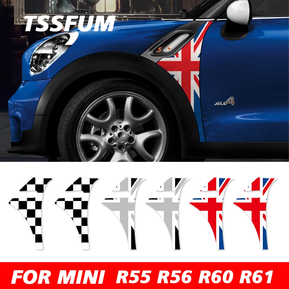 Union Jack Car Door Side Signal Light Cover Sticker Decoration For Mini ...