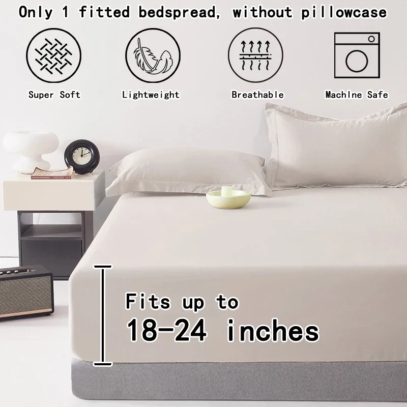 1 ultra deep pocket bed sheet, bedroom pure white matte bed sheet, soft and breathable bedding (suitable for 45-60cm mattresses) 2
