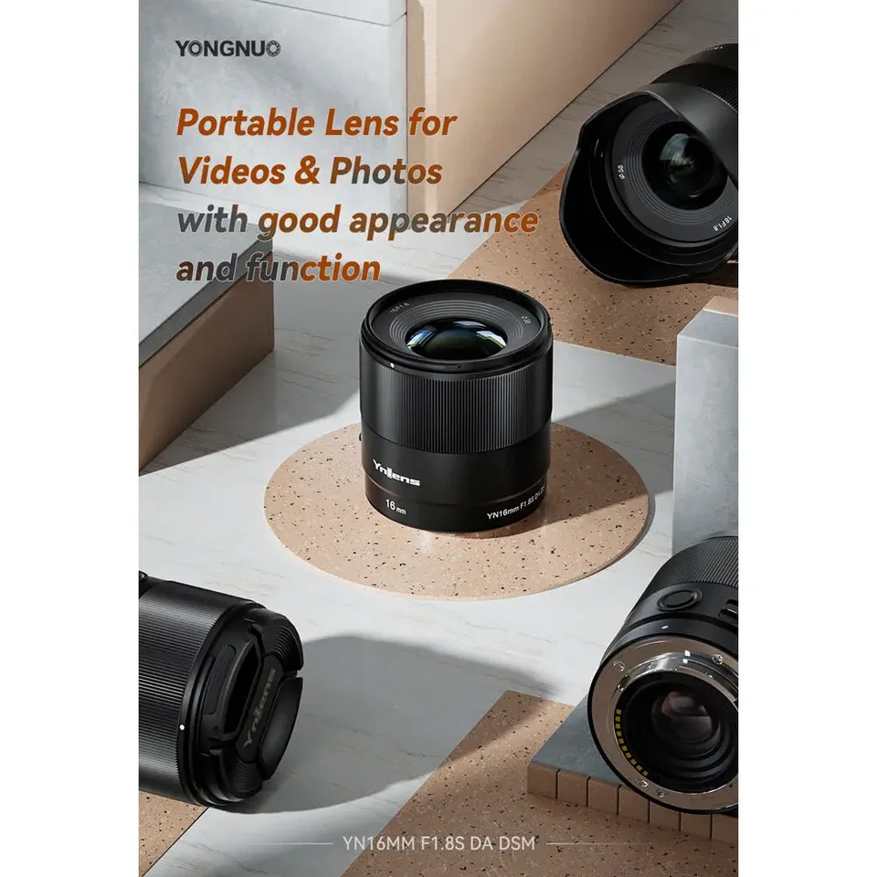 Lente YongNuo YN16mm F1.8S 16mm F1.8 DA DSM para Câmera APS-C com