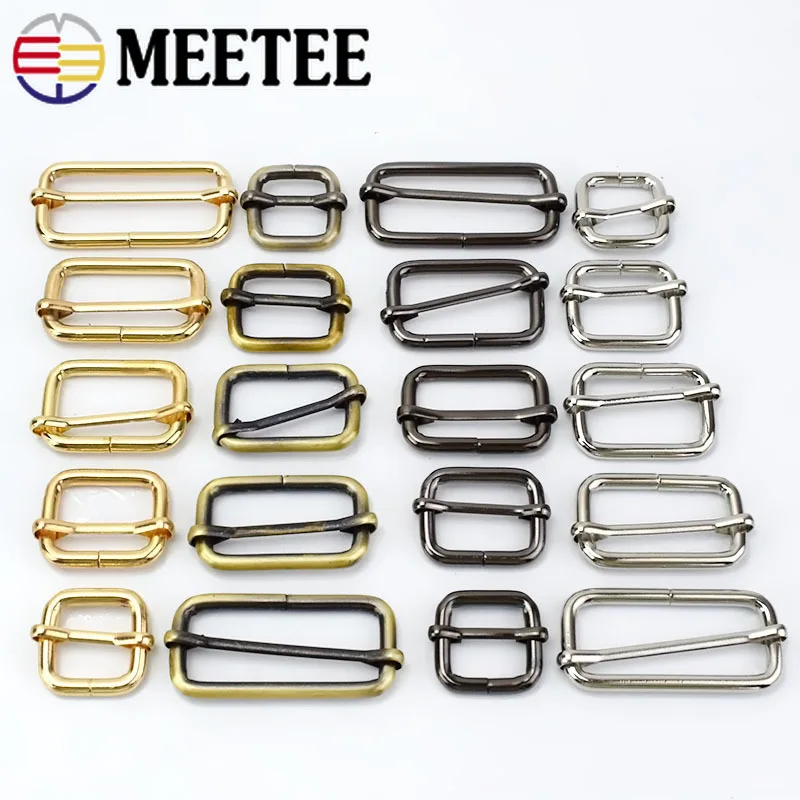 5pcs Metal Slides Triglides Roller Pin Buckles Handbag Strap Slider