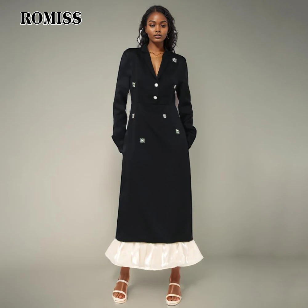 romiss-abito-da-donna-con-cuciture-a-contrasto-con-diamanti-colletto-diviso-manica-lunga-con-cerniera-a-vita-alta-abito-elegante-nuovo-da-donna