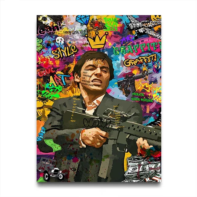 Bold Urban Graffiti Art Print - Retro 80s Street Style Canvas Decor