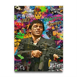Bold Urban Graffiti Art Print - Retro 80s Street Style Canvas Decor - 50X70cm Unframed (PURPLE)