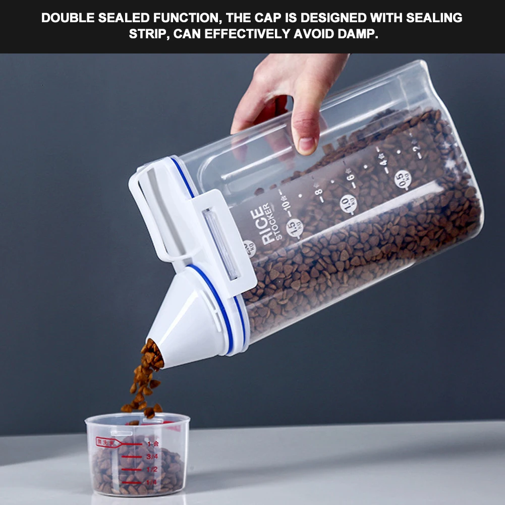 Dog And Cat Food Storage With Measuring Cup 2