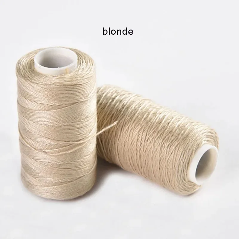 3 Rolls Hair Weaving Thread Cotton Sewing Thread With 5 pcs C curved needle for Making Wig DIY Hand Sewing Hair Weave hair weft - 5