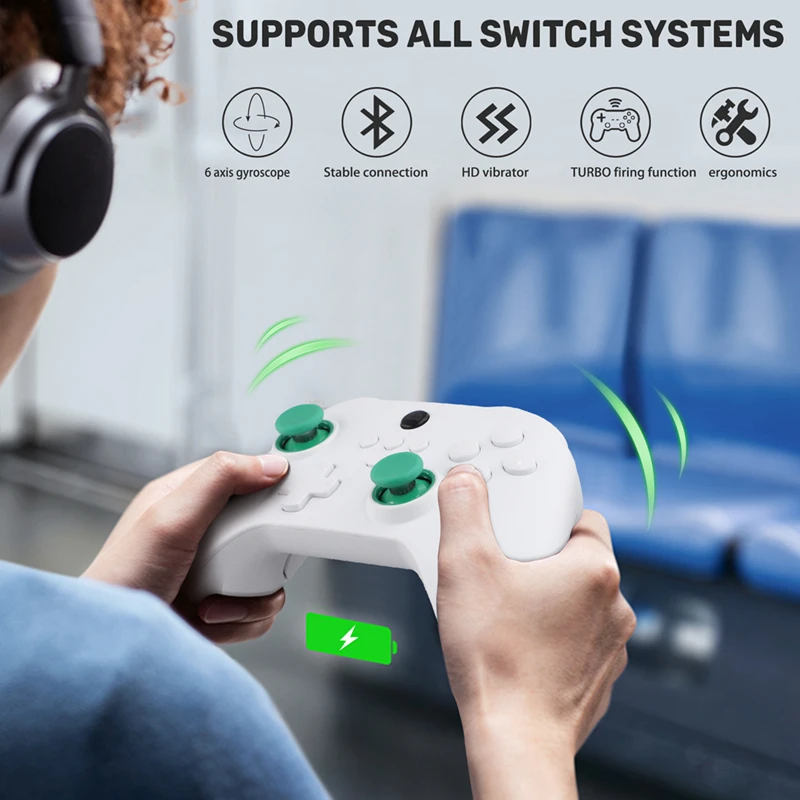 A73E-Z03 무선 게임 패드 홀 크랭크 더블 컷 트리거 키 스위치 용 Somatic 안드로이드 IOS PC 400Mah 휴대용 게임 패드