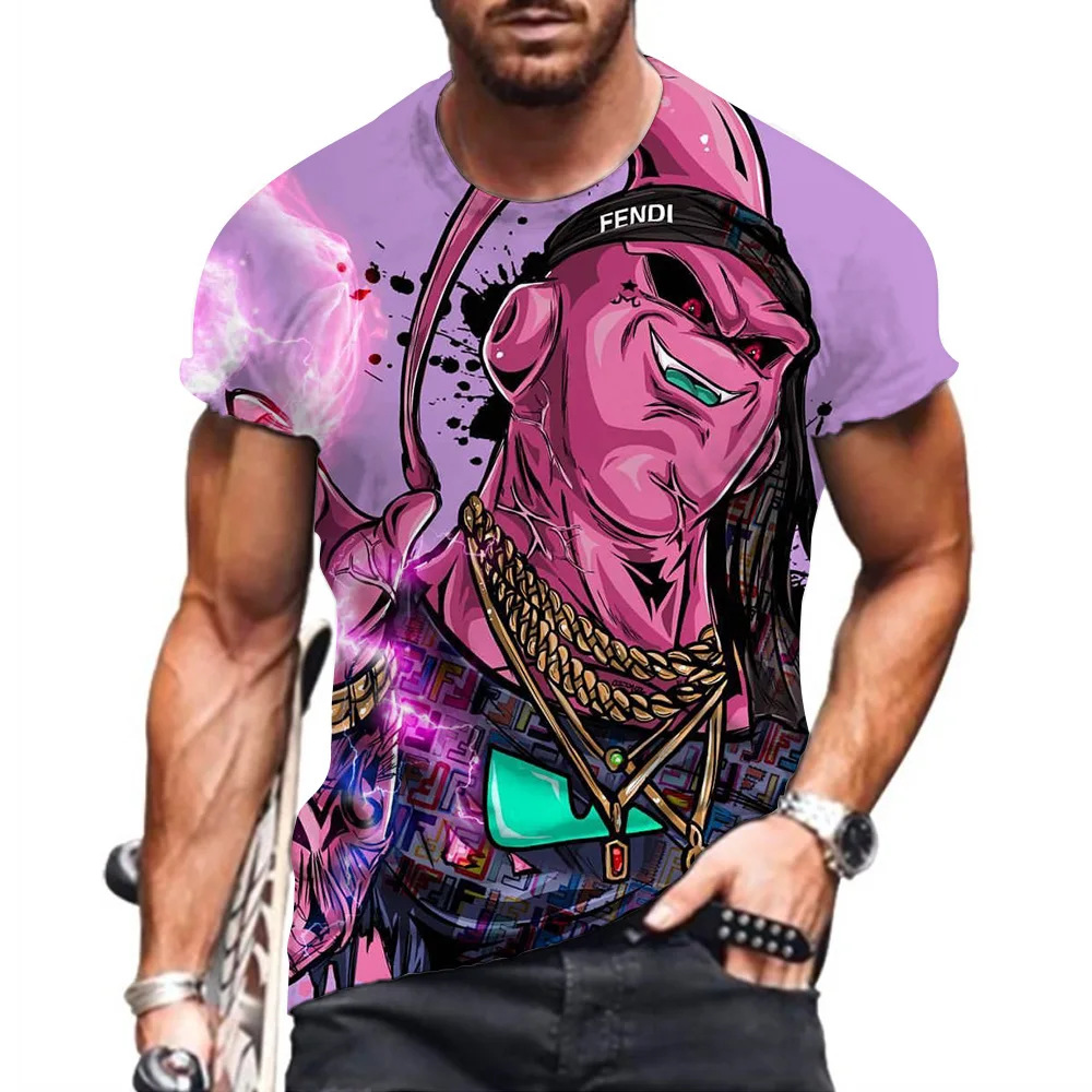 Dragon Ball Z T-shirt Short Men Sleeve Tee Y2k Goku Vegeta Trend Tops Men\'s Streetwear 2024 Super Saiya Oversized Anime Clothing
