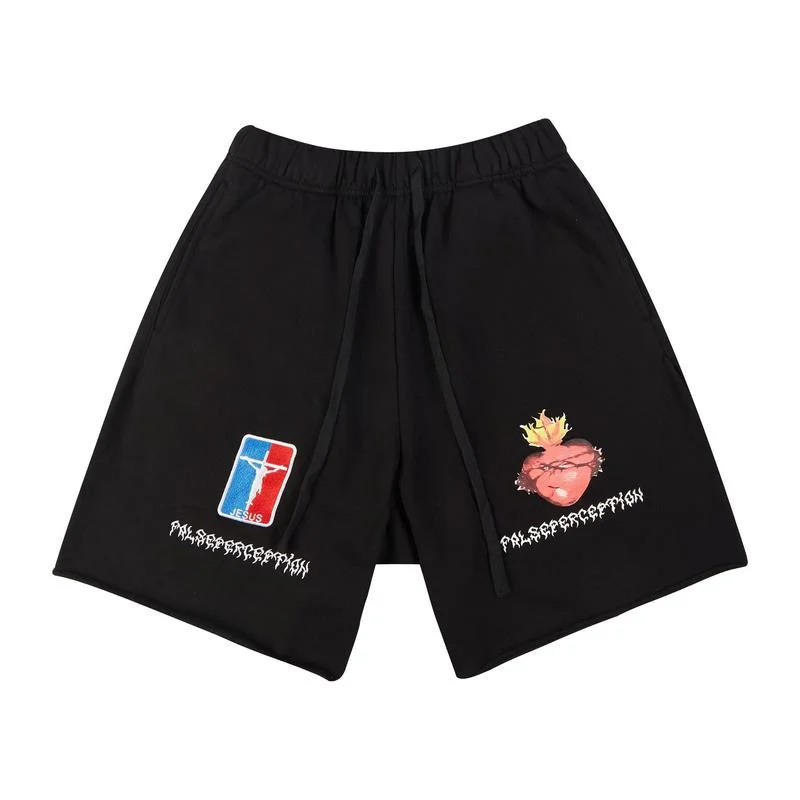 

22SS High Quality 1:1 Logo Embroidery 100% Cotton EU Size JesuS Is King Shorts Men Women Streetwear Summer Mon Compte Harajuku