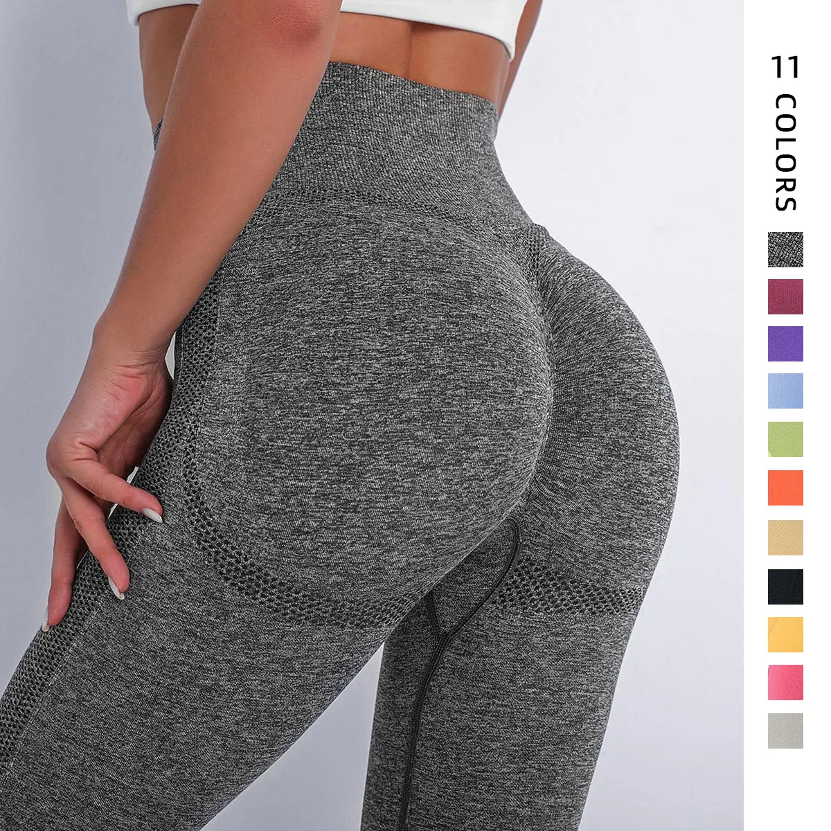 

Comfortable Seamless Smiley Face Yoga Pants High Waisted Yoga Leggings 6231