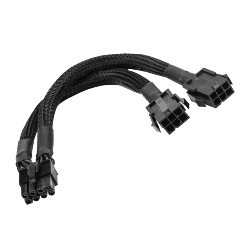 

6-Pin to 8-Pin Converter Cable Flexible and Durable 18AWG PCIe Connector PCI-E Dual-6pin to 8pin Splitter
