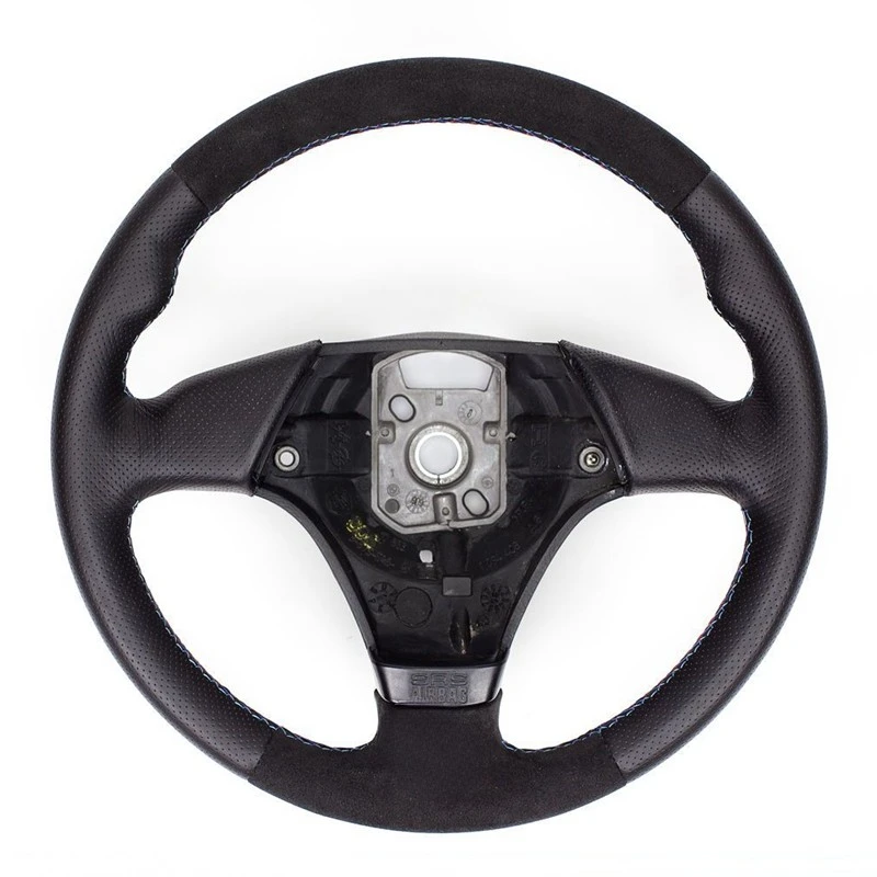 Rutschfester Wildleder-Lenkradbezug mit geflochtenem Auto-Lenkrad für BMW 3er E36 E46 5er E39 8er E31 1995–2000 Zubehör