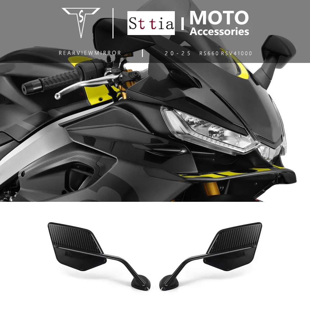 RS660 Rearview Mirror For Aprilia RSV4 1100 2021 RS660 2020-2025 Stealth Sport Winglet Mirror Kits Adjustable Stealth Mirrors