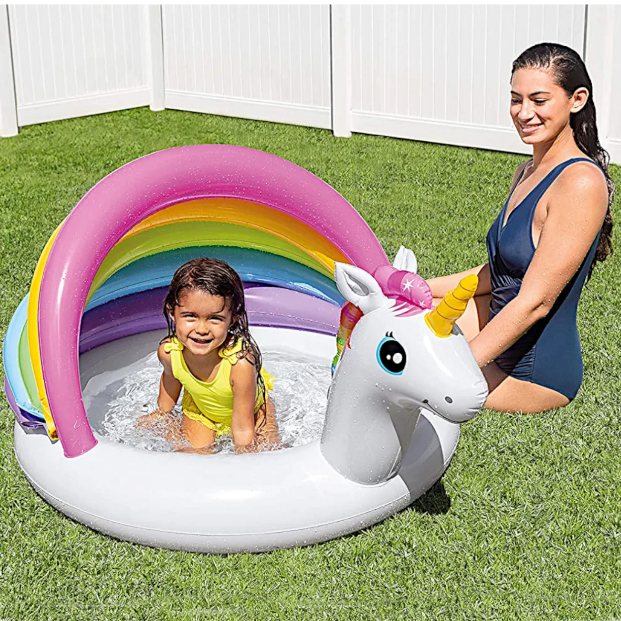 

Environment Friendly PVC Children's Inflatable Pool Swimming Pool Bathing Pool Unicorn Rainbow Cover Pool