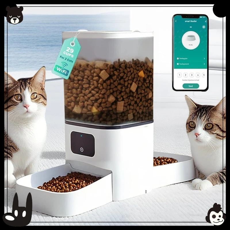 Pet Double Bowl Automatic Feeder Cat Cat Food Dog Food Self-Service Machine Smart Dog Bowl 1 Pet Double Bowl Automatic Feeder Cat Cat Food Dog Food Self-Service Machine Smart Dog Bowl 1