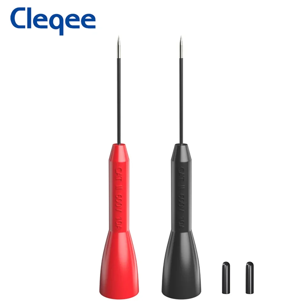 

Cleqee P30038 2PCS Piercing Multimeter Needle Pins 1mm Insulated Test Probes with 2mm Jack Socekt Non-destructive Back Probes