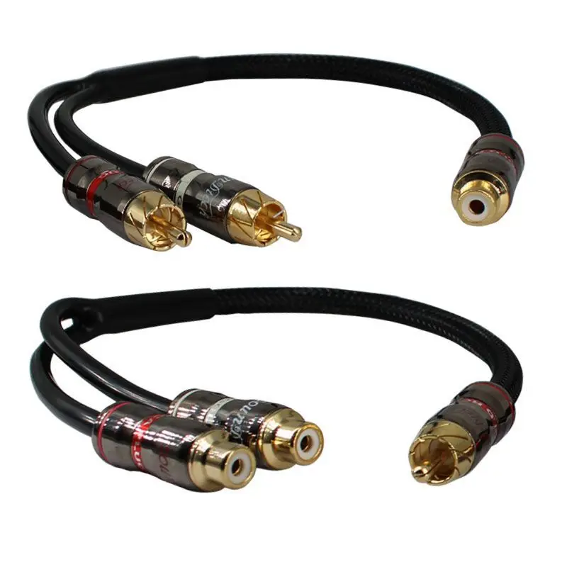 Audio Speaker Cable Audio Cable Audio Signal Cable Car Wire Cable Adapter Electrical Wire Cable Electronic Wire Cable 30cm Car Audio Amplifier Subwoofer Audio Cable Pure Copper Head Male To Female RCA Plug Cord PVC Cables Line