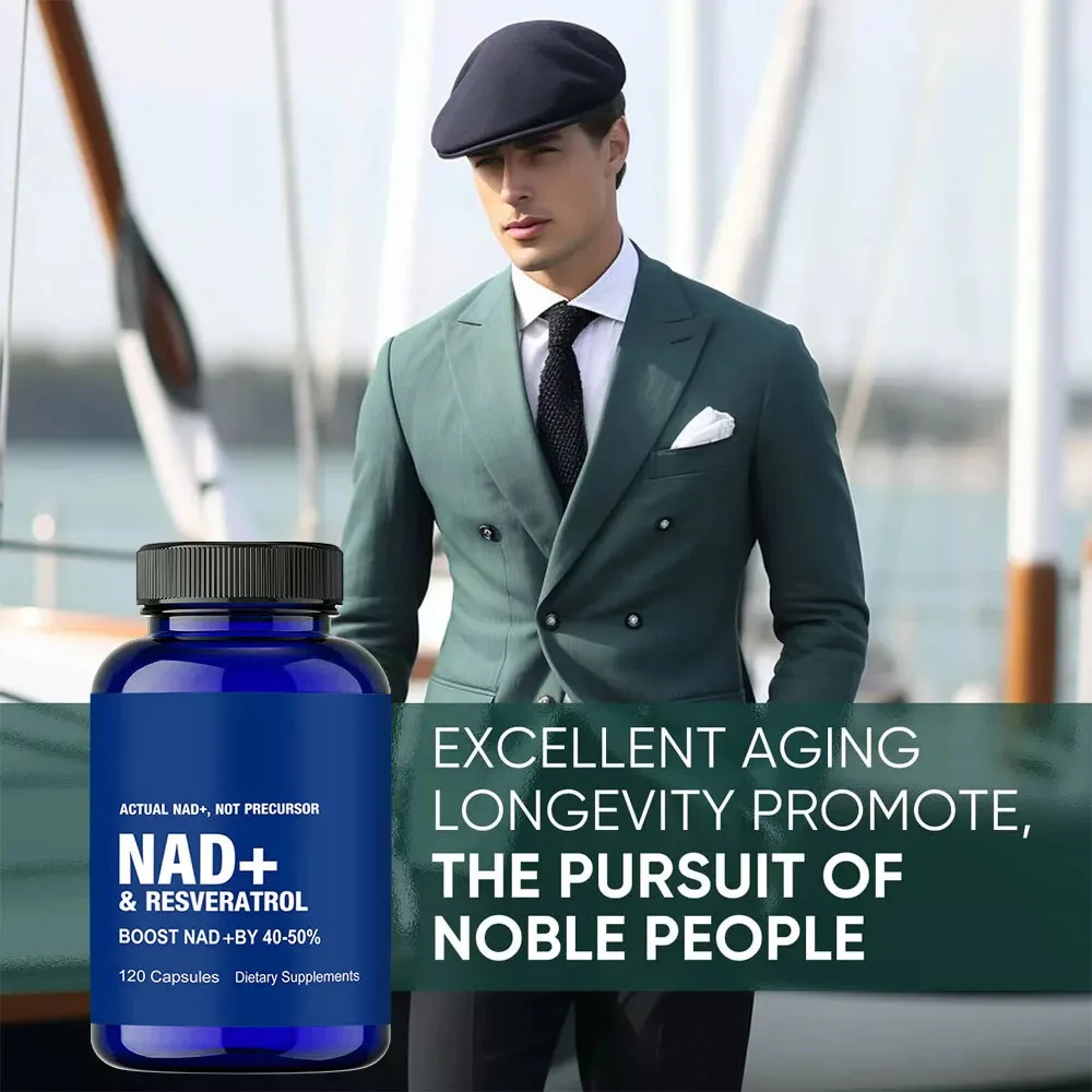 NAD Supplements 60-300Capsules with Resveratrol + Vitamin B3 for Cellular Health Skin Care