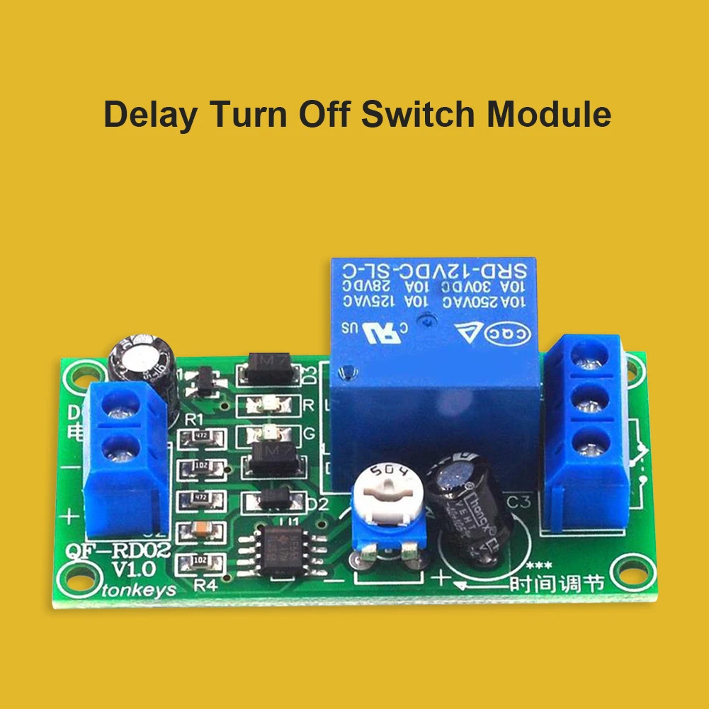 12v Dc Time Delay Relay Module Seconds Adjustable Timer Switch Board Turn On Delay Turn Off
