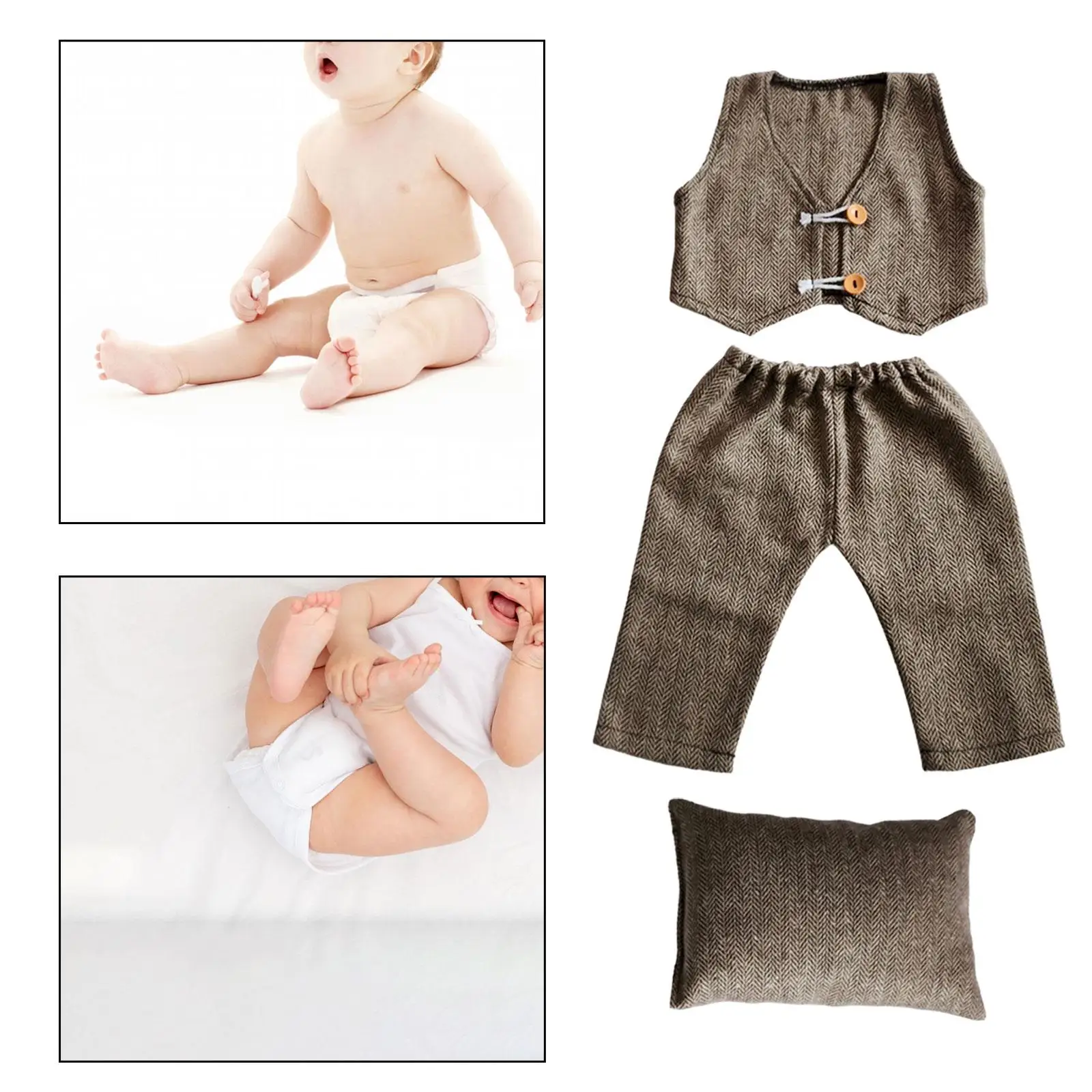 

Baby of Pillow Vest Pants Trendy Versatile Soft Clothing Accessories Girl and Boy Baby Photography Props for Gift Party