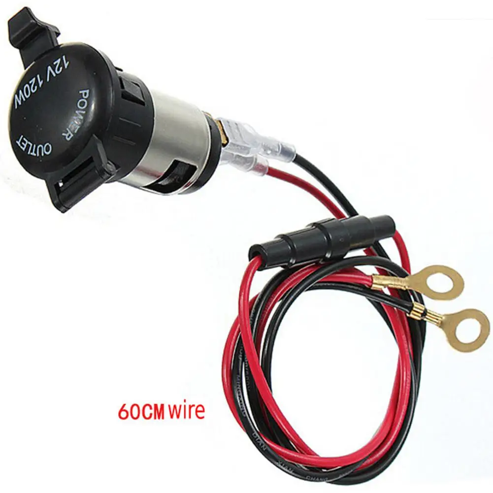 120W Waterproof 12-24V Universal Car Cigarette Lighter Socket Power Plug Outlet Parts for Motorcycles Boats Mowers Tractors Cars universal fire missile eject button car cigarette lighter cover universal aluminum red ignition cap 12v socket for most cars