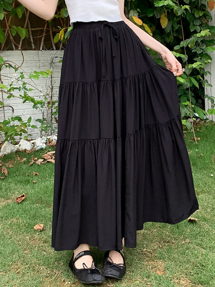 Una Gonna Lunga Gonne Arricciate In Vita Gonne Lunghe In PU