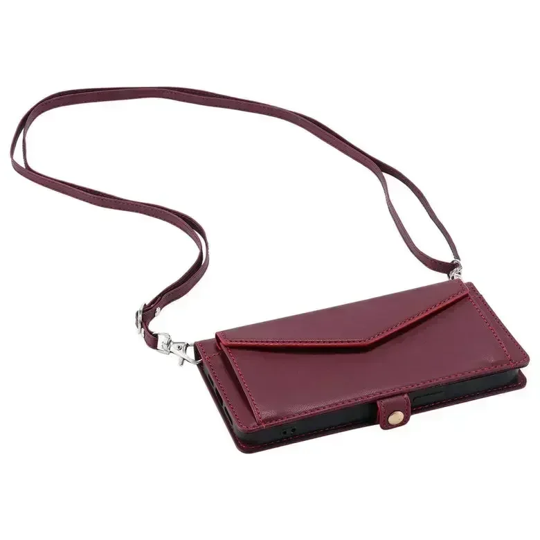 Luxury Crossbody Leather Wallet Case - Premium Phone Cover with Book Style Design