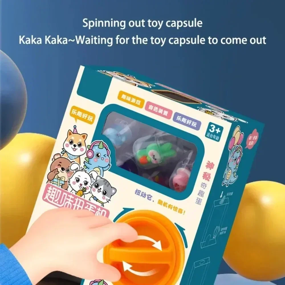 Hot Popular Kids Toys Gashapon Machines with 6pcs Random Capsule Toys Egg Twisting Machine Cardboard Box Surprise Blind Box 4